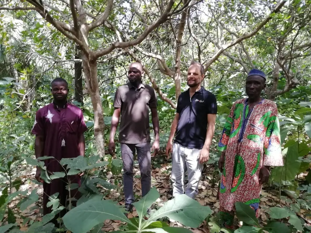 L'équipe D'oùça? et les apiculteurs réunis en forêt, aire de Malfakassa-Fazao