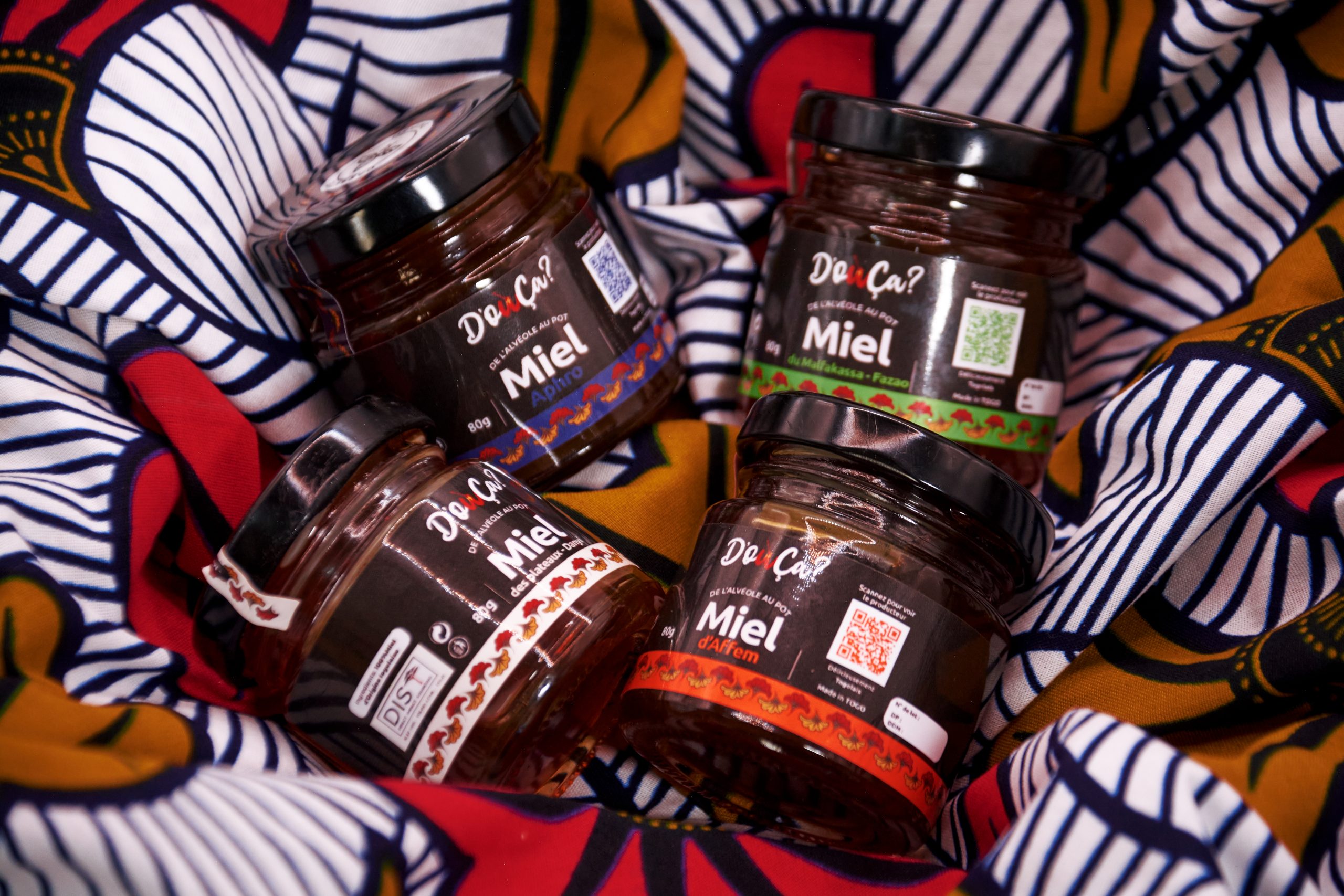 Coffret Dégustation, quatre pots de miel de 80 g